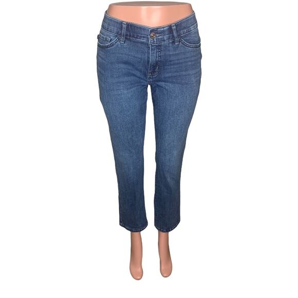 LEE TOTAL FREEDOM Jeans Blue Size 8 Short Front Zipper Closure - Picture 1 of 9